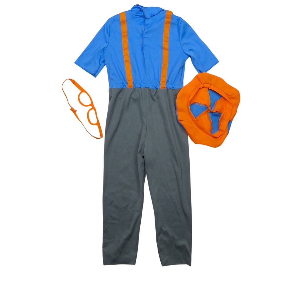 Blippi Costume Toddler with Jumpsuit Bowtie Suspenders Hat and Glasses 23-3T - Picture 4 of 8